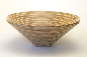 Plywood bowl side view