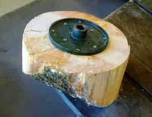 Wood mounted on faceplate