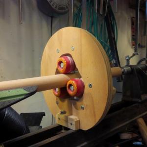 lathe steady rest from skateboard wheels by Nanotray